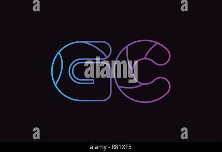 pink blue alphabet letter GC G C combination for company logo. Suitable ...