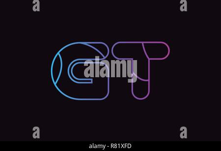 gt g t pink and black alphabet letter combination suitable as a logo ...