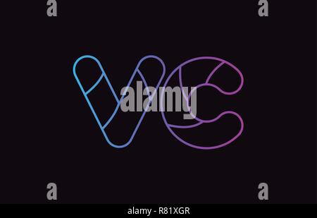 vc v c pink and black alphabet letter combination suitable as a logo ...