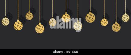 Hanging Christmas balls ornaments Stock Vector