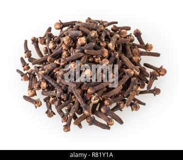 Heap of dried cloves isolated on white background Stock Photo