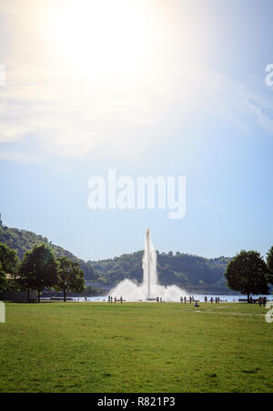 Scenic view of the fountain in Point State Park in Pittsburgh, Pennsylvania Stock Photo