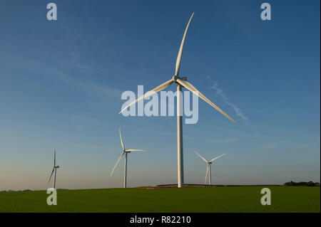Wind Turbines at Fraisthorpe Wind Farm on the East Yorkshire Coast Stock Photo