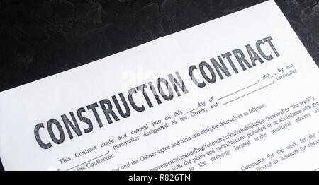 construction contract. concept of real estate and planning of building a house. project home. investing in new buildings. selective focus Stock Photo