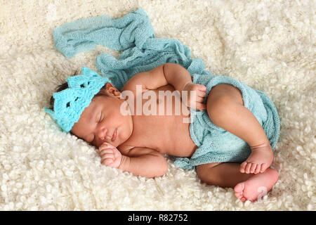 mixed race new born baby boy Stock Photo
