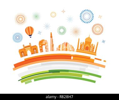 Indian Republic Day concept design, banner, poster and logo Stock Vector