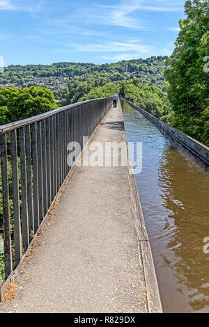 The Pontcysyllte Aqueduct near Llangollen in Wales.It carried the Llangollen canal across the River Dee. Built by Thomas telford. Stock Photo