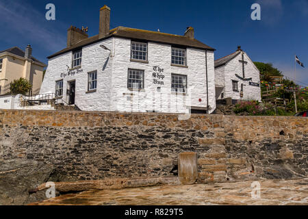 The Ship Inn at Porthleven, Cornwall, England. Built in the 17th century. Stock Photo