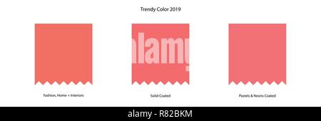 Trendy color scheme by plain color patches. 2019 year, any colorbooks in rgb color model Stock Vector