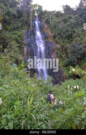 Chania River and Zaina waterfall in Nyeri County, Kenya Stock Photo