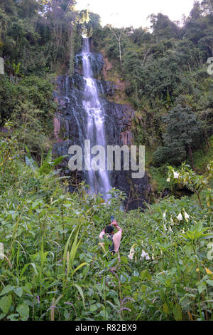 Chania River and Zaina waterfall in Nyeri County, Kenya Stock Photo