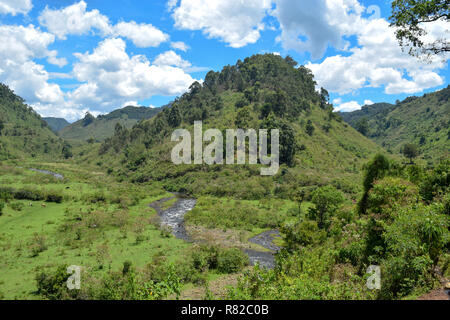 Chania River and Zaina waterfall in Nyeri County, Kenya Stock Photo