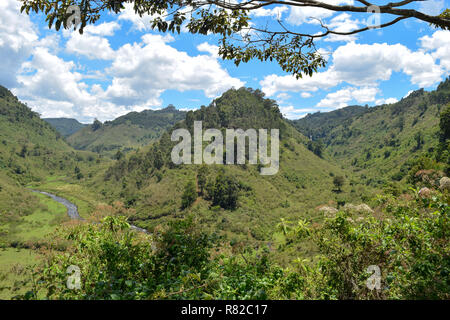 Chania River and Zaina waterfall in Nyeri County, Kenya Stock Photo