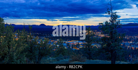 Panorama, as seen from Bend from Pilot Butte Neighborhood Park, Oregon, Uniteds states Stock Photo