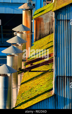 Sections of an old paper mill that sits abandoned waiting for demolition in Oregon City,Oregon Stock Photo