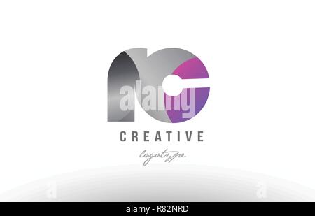 silver letter RC metal combination alphabet logo icon design with grey ...