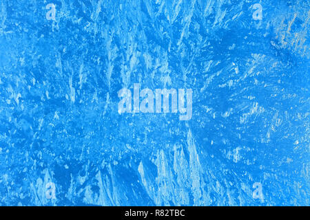 Blue frosted glass or ice surface with copy space. Texture and background Stock Photo