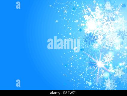 Winter holiday snow christmas decoration for design banner, ticket, invitation, greetings, leaflet and so on. Nature symbol background. Stock Vector