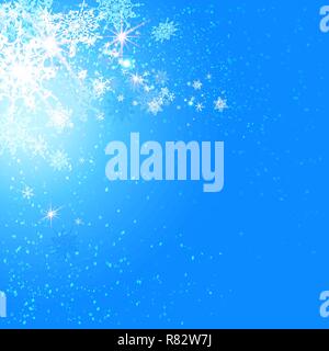 Winter holiday snow christmas decoration for design banner, ticket, invitation, greetings, leaflet and so on. Nature symbol background. Stock Vector