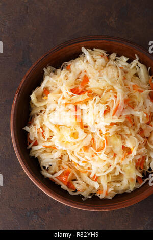 Sauerkraut. Chopped cabbage pickled in brine Stock Photo