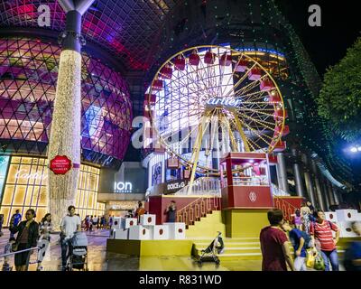 Singapore, Singapore. 12th Dec, 2018. Christmas decorations in front of the ION Orchard, a high end mall on Orchard Road. Orchard Road is the main shopping district of Singapore and for years hosts a large light display around Christmas. The main sponsor of this year's display is the Disney Company and the displays are decorated with characters from the Disney entertainment universe. Credit: ZUMA Press, Inc./Alamy Live News Stock Photo