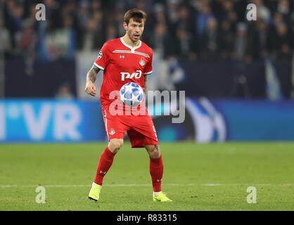 Schalke, Deutschland. 11th Dec, 2018. firo Football, 11.12.2018 Champions League FC Schalke 04 - Lokomotiv Moscow 1: 0 Fedor Smolov, single action | usage worldwide Credit: dpa/Alamy Live News Stock Photo