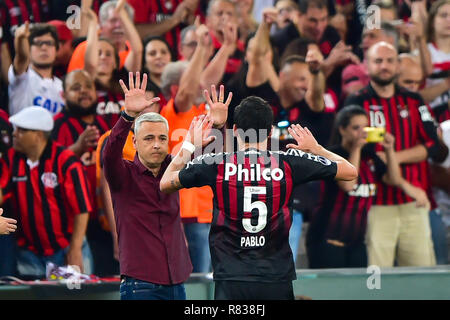 PR - Curitiba - 12/12/2018 - South American Cup 2018 - Atl tico-PR x Junior Barranquilla - Pablo, Atletico-PR player celebrates his goal during the match against Junior Barranquilla at Arena da Baixada Stadium for the Copa Sul- American 2018. Photo: Jason Silva / AGIF Stock Photo