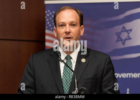 Washington DC, USA. 12th Dec 2018. US Representative Lee Zeldin (R-NY) at the American Zionist Movement / AZM Washington Forum: Renewing the Bipartisan Commitment Standing with Israel and Zionism in the Capitol Visitor Center in Washington, DC on December 12, 2018. Credit: Michael Brochstein/Alamy Live News Stock Photo