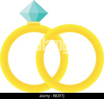 Wedding rings icon. Cartoon illustration of wedding rings vector icon for web Stock Vector