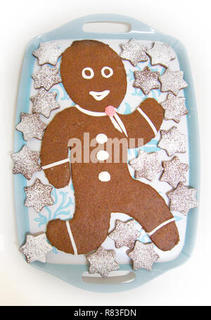 Gingerbread doll with chocolate Stock Photo