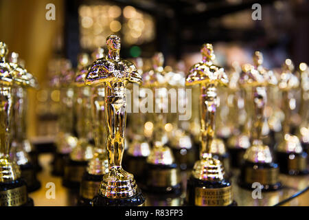 Oscar award. Hollywood, CA/ USA - July 26, 2018: Oscar golden awards in a souvenir store on Hollywood Boulevard Stock Photo