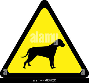 Warning sign with dog symbol Stock Photo