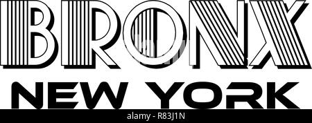 Bronx New York City Urban Typography for Silk Screen Print Apparel Modern Design. Stock Vector