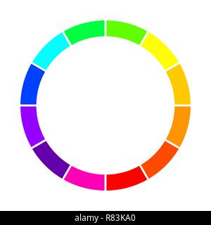 Color wheel in flat design. Vector Illustration. Color wheel isolated Stock Vector