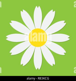 White daisy chamomile icon. Vector illustration. Cute flower in flat style. Stock Vector