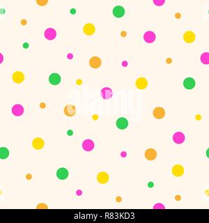 Seamless pattern with colorful circles. Vector illustration. Chaotic pattern with circles in flat style. Stock Vector