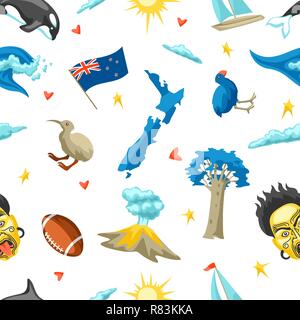 New Zealand seamless pattern. Stock Vector