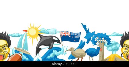 New Zealand seamless pattern. Stock Vector