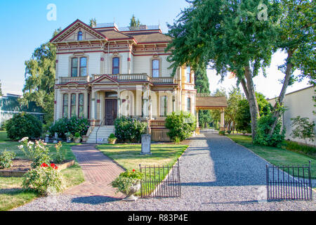 AUGUST 25, 2014, PUYALLUP, WA: The historic Meeker Mansion was built between 1886 and 1890, and restored in 1970. It now serves as a local museum. Stock Photo