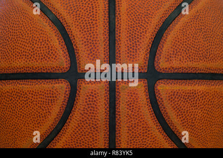 Closeup detail of basketball ball texture background Stock Photo