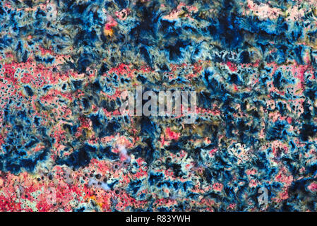 Vallauris ceramic texture, close-up view. psychedelic colors and patterns Stock Photo