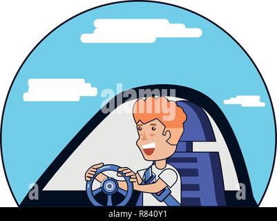 man driver avatar character vector illustration design Stock Vector