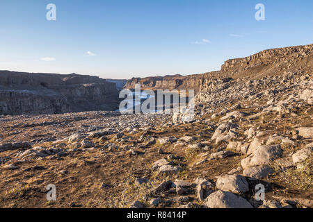 Dettifoss massive waterfall in the north iceland Stock Photo