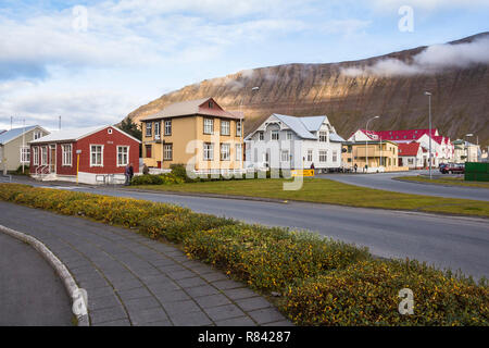 Isafjordur beautiful town in west fjords in Iceland Stock Photo