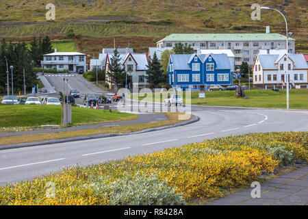 Isafjordur beautiful town in west fjords in Iceland Stock Photo