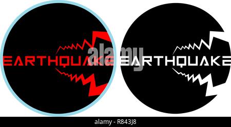 colored and isolated earthquake logo on the theme of ecology, minimalism Stock Vector