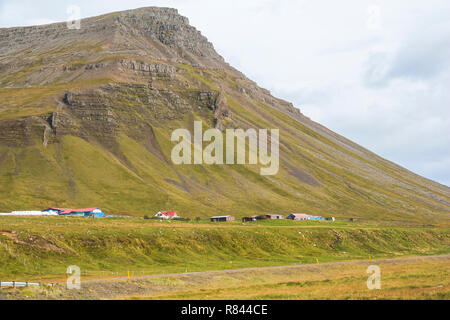 Coastal road in west fjords of Iceland Stock Photo