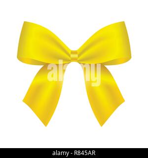 Yellow bow with ribbon isolated on white background Large size of emoji  16887613 Vector Art at Vecteezy