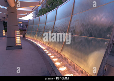 a waterfall objects photoed at Roppongi Hills, Tokyo, Japan. Stock Photo