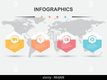 Infographic design template with hexagons, stock vector Stock Vector